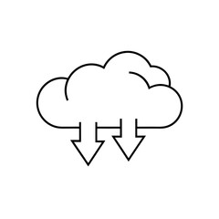 Cloud with two downward arrows
