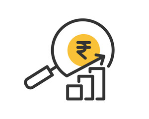 インドルピー 成長 グラフ アイコン ビジネス 金融 経済 | ベクター素材 編集可能
