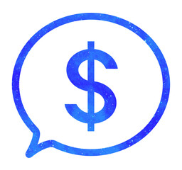 Obraz premium 青い星空｜ドルマークの吹き出し