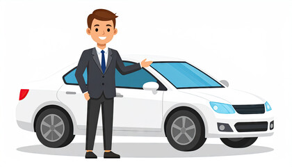 Vector of Professional Car Seller
