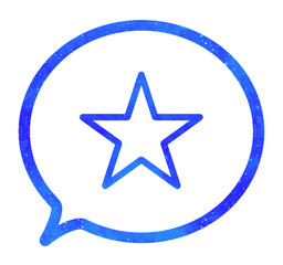 青い星空｜シンプルな星マークの吹き出し