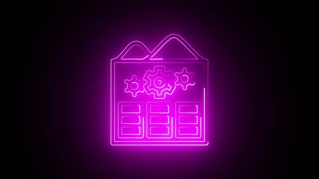 Glowing Neon Recommender Icon Isolated on Black Background. HD Video Motion Graphic Animation