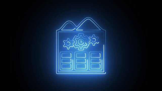 Glowing Neon Recommender Icon Isolated on Black Background. HD Video Motion Graphic Animation