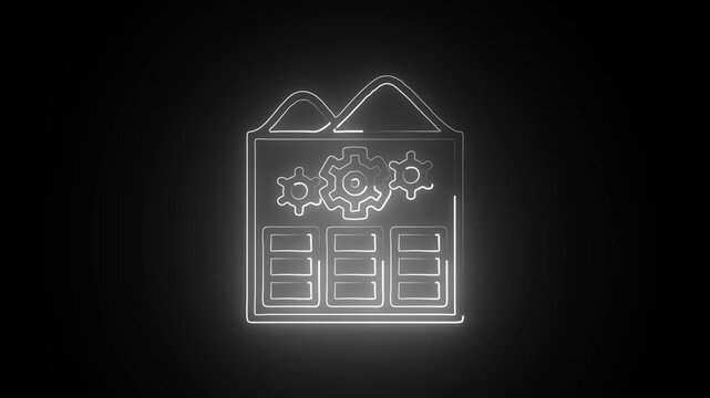 Glowing Neon Recommender Icon Isolated on Black Background. HD Video Motion Graphic Animation