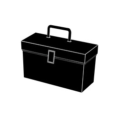 Illustration of a closed rectangular box on transparent background silhouette