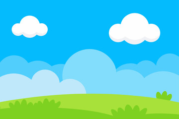 Obraz premium Illustration of a cartoon landscape scene