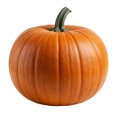Fresh ripe orange pumpkin isolated on black a classic autumn harvest symbol isolated on transparent background