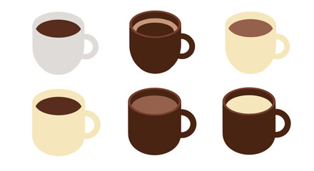 Obraz premium Set of isometric coffee mugs in various shades and styles