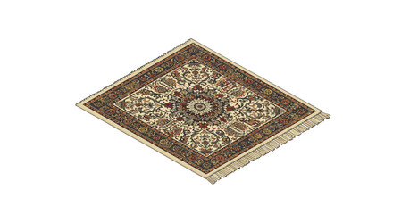Intricate traditional persian carpet with ornate floral patterns