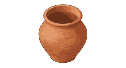 Rustic clay pot design with textured surface in top view