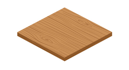 Isometric wooden plank with textured surface for construction