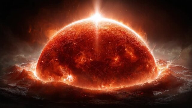 Captivating Celestial Phenomenon: A Stunning Visual Journey through an Enigmatic Solar Event characterized by Vibrant Flames, Luminous Gases, and Celestial Wonders.