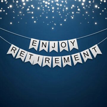Enjoy retirement banner with twinkling lights