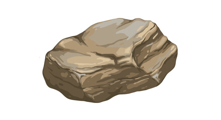 Detailed realistic rock depiction on white background