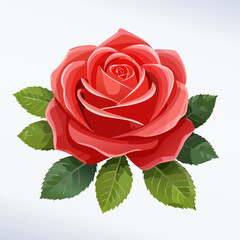 Vibrant red firefly rose illustration with delicate petals and glowing accents perfect for enchanting floral designs and romantic themes