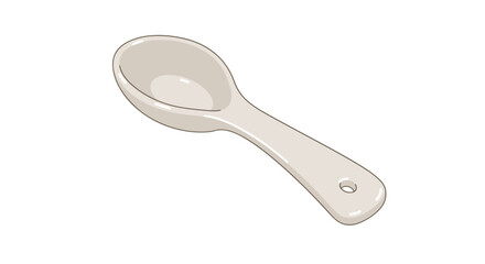 Obraz premium Minimalist beige spoon art on white background with smooth finish