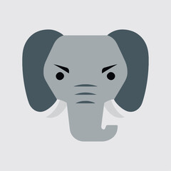 Head of animals is drawn in cartoon style vector design