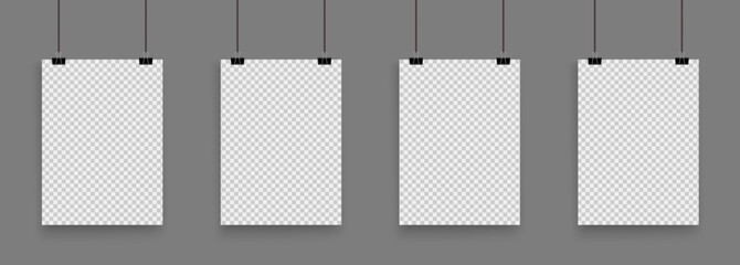Set of editable poster templates with transparent background in modern minimal style, perfect for brochures, flyers, magazines, banners, cards, and creative projects.