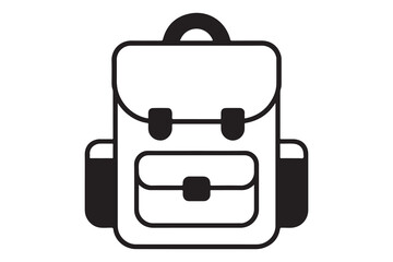 Backpack outline drawing vector illustration for school bag travel bag design needs