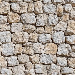 Obraz premium Tan, squared, stacked stones wall