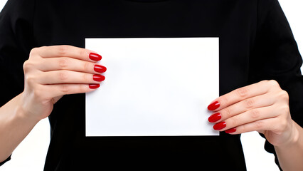 business man holding blank card