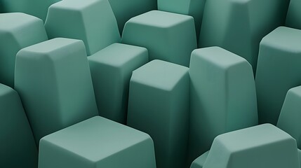 Abstract Teal 3D Cubes Geometric Background Texture