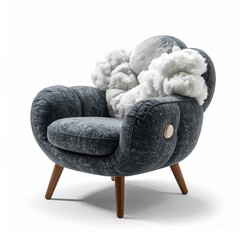 Unique chair, filled with cotton