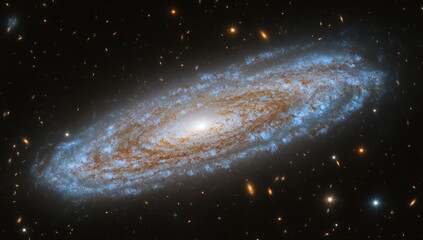 Elliptical galaxy with blue arms and a central bulge