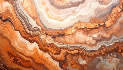 A captivating abstract composition resembling layered earth or stone, showcasing warm hues and intricate organic patterns