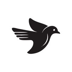 simple minimalist flying bird vector logo