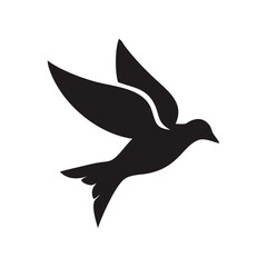 simple minimalist flying bird vector logo