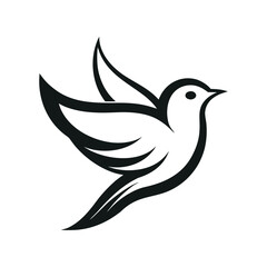 Obraz premium simple minimalist flying bird vector logo