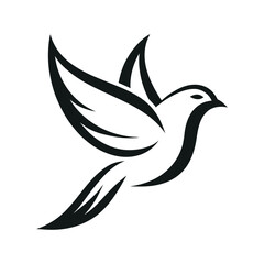 simple minimalist flying bird vector logo