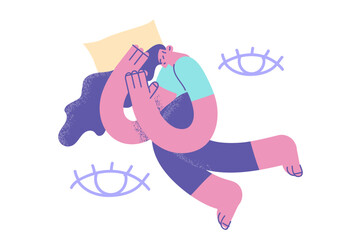 Insomnia and having problems with sleep concept