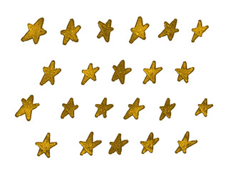 金色の星、油絵の具