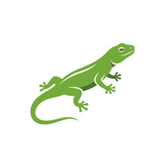 Fototapeta premium Stylized Green Lizard Illustration with White Stripe and Highlights.