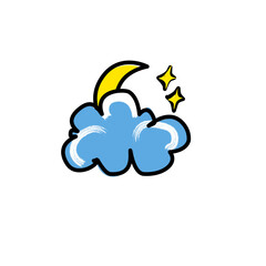 Calm Cloudy Sky Minimal Illustration