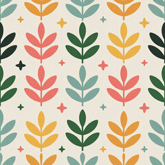 Scandinavian Garden Seamless Pattern Design
