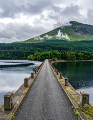 Mountain Road Over Lake