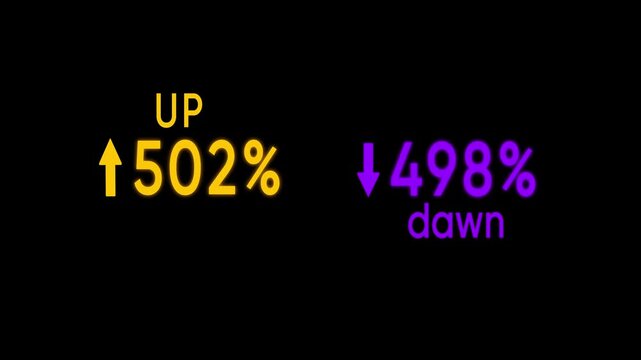 Stock Market Fluctuations Rise and Fall. Percentage icon of quality Successful organization strategy and management. Percentage icon of quality with up arrow and cost with down arrow
