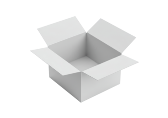 Isolated Open Cardboard Box for Deliveries, Packaging, Moving, and Storage Container Purposes