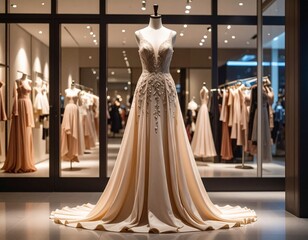 A voluminous evening dress on a mannequin