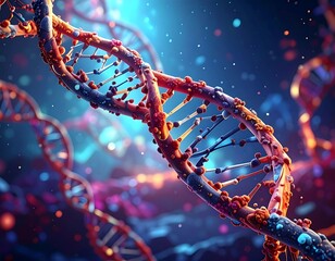 Rendered helix illustration depicting the complexities of genetic structure