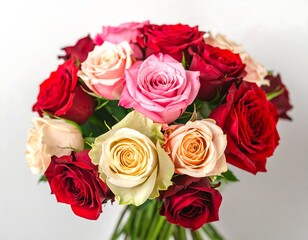 Vibrant rose bouquet, various colors