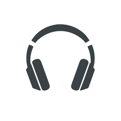 Obraz premium Headphone icon: Modern audio headset illustration for music, technology and entertainment projects, stock image