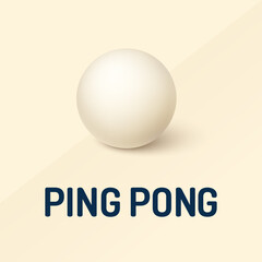 Pure Game ping pong banner. White ball. Vector.