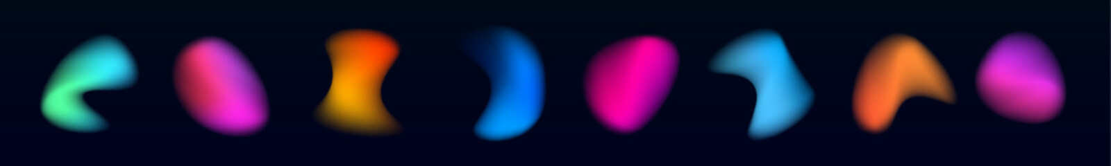 Set of abstract soft-focus circles in warm gradient colors, fading into a white background. These dreamy orbs add depth and calmness. Useful for backgrounds or minimalist compositions. 