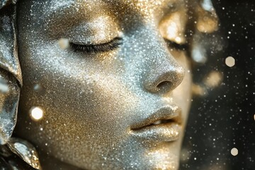 Virgo Maiden Formed with Stardust and Crystal Particles Illustration