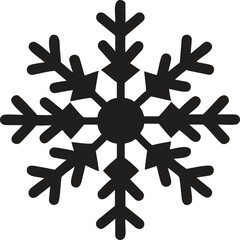 Geometric Snowflake Vector Icon, Symbol of Winter, Snow, and Cold Weather