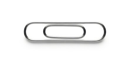 Silver paperclip isolated object